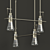 Vintage Bronze Chandelier with Glass Shades 3D model small image 2