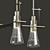 Vintage Bronze Chandelier with Glass Shades 3D model small image 3