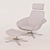 Swivel Lounge Chair with Headrest 3D model small image 3