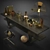 Gilded Elegance: 18 Decorative Pieces & 3 Designer Furniture 3D model small image 1