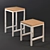 Modern Plywood Stool with Metal Frame 3D model small image 1
