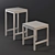 Modern Plywood Stool with Metal Frame 3D model small image 3