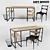 Industrial Desk and Chair Set 3D model small image 1