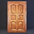 Solid Wood Entrance Door with Locks 3D model small image 2