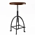 Vintage Oak Industrial Barstool 3D model small image 1