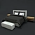 Modern Black Luxury Bed Set 3D model small image 1