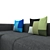 Sleek Black Modern Canvas Sofa 3D model small image 3