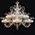 Elegant Gold Metal Chandelier 3D model small image 1