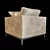 Luxury Hockney Deluxe Armchair 3D model small image 2