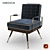 Elegant Decca Armchair | W600xD650xH810 3D model small image 1