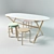 Modern Birch Table and Chairs 3D model small image 1