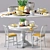 Elegant C&B Delta Dining Set 3D model small image 1