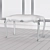 Elegant 4-Legged Bench with Shell Detail 3D model small image 3