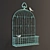 Vintage Metal Birdcage Card Holder 3D model small image 1