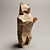 Wooden Lowpoly Bear Sculpture 3D model small image 1