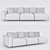 Luxurious Riva 1920 Skipper Sofa 3D model small image 2