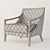 Elegant Toulouse XL Armchair 3D model small image 3