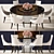 New Baker Dining Table Set 3D model small image 2