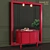 Italian Armadi Art Avantgarde Glossy Lacquer Vanity with Intricate Design 3D model small image 1