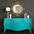 Elegance Reflected: Mirror, Candle, Candle Holder & Vases 3D model small image 1