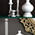Elegance Reflected: Mirror, Candle, Candle Holder & Vases 3D model small image 2