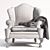 Plaid-Patterned Chair: Stylish and Comfortable 3D model small image 3