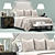 Elegant White Upholstered Bed 3D model small image 1
