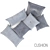 Folded Gray Decorative Cushion Set 3D model small image 3