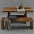 Reclaimed Wood Dining Table Set 3D model small image 2