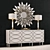 White Console Set: Lamps & Mirror 3D model small image 1