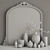 Elegant Floral Overmantle Mirror 3D model small image 3