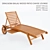 All-Weather Wood Chaise Lounge 3D model small image 1