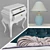 Luxury Blue Velvet Bed Set 3D model small image 3