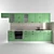 Modern 3700mm Kitchen: Stylish Design & Ample Storage 3D model small image 2