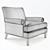 Vintage-inspired Baker Lounge Chair 3D model small image 2