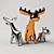 Elegant Ceramic Deer Decor 3D model small image 1