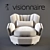 Elegant Hemingway Armchair: Visionnaire's Artistic Masterpiece 3D model small image 1