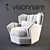 Elegant Hemingway Armchair: Visionnaire's Artistic Masterpiece 3D model small image 2