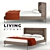 Modern Lipp Bed by Living Divani 3D model small image 1