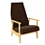 Modern Wood Lounge Chair 3D model small image 1
