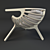 Modern Wood-Frame Armchair 3D model small image 2