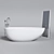 Elevate Your Bathroom with Badeloft Bathtub & Faucet set and Ikea Harran Mirror 3D model small image 1