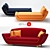 Luxury Minah Sofa and Chaise 3D model small image 1