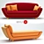 Luxury Minah Sofa and Chaise 3D model small image 2