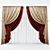 Elegant 2-Color Classic Curtains 3D model small image 1