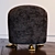 Luxury Shearling Foot Stool 3D model small image 2