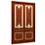 Elegant Carved Door 3D model small image 1