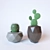 Title: Prickly Potted Cactus Duo 3D model small image 1