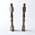 Handcrafted Wooden Carved Pillar 3D model small image 1