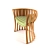 Elegant Wooden Chair 3D model small image 1